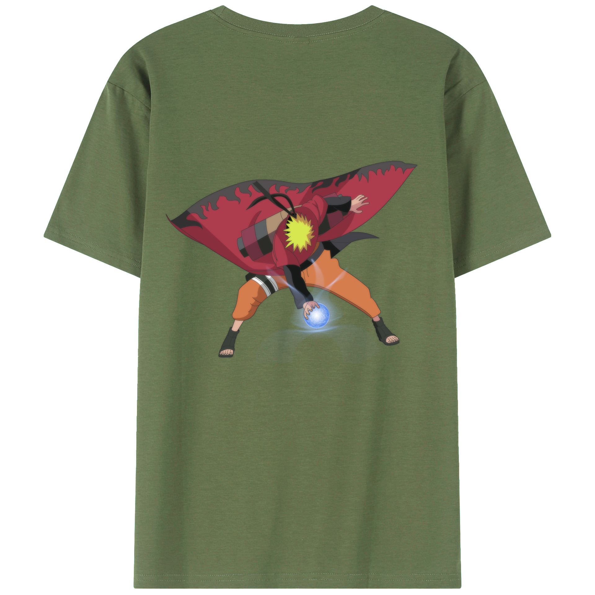 （画像用） NARUTO -ナルト- うずまき ナルト Uzumaki Naruto 綿100％ メンズ半袖Tシャツ（バックプリント） 通気性